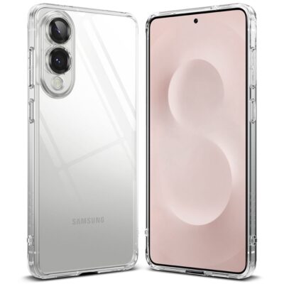 Skaidrus dėklas Samsung S25 Edge Ringke Fusion su aiškiu šonu ir kameros apsauga