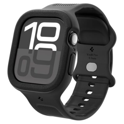 Juoda matinė apyrankė Apple Watch 10 42mm Spigen Vault Pro