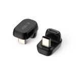 Juodas adapteris TECH-PROTECT ULTRABOOST AA04 angle adapter type-c su metaliniu USB-C jungtimi