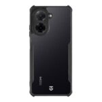 Skaidrus-juodas dėklas Tactical Quantum Stealth telefonui Xiaomi Redmi A5 4G su matomomis kameros angomis ir juodos spalvos pagrindu