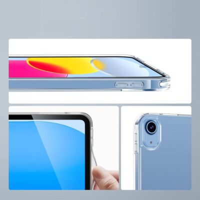 Skaidrus dėklas Apple Ipad 10.9 su aiškia medžiaga ir tiksliais išpjovomis mygtukams ir kamerai