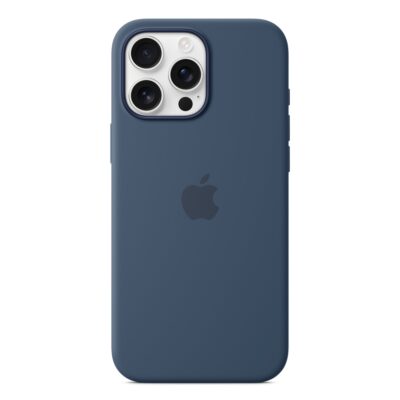 Denim originalus dėklas MYYU3ZM/A Silicone Cover Magsafe telefonui Apple iPhone 16 Pro Max tamsiai mėlynas