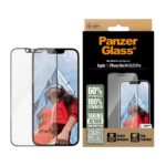 Juodas apsauginis stiklas telefonui Apple iPhone 13 13 Pro 14 16e PanzerGlass Tempered Glass UWF