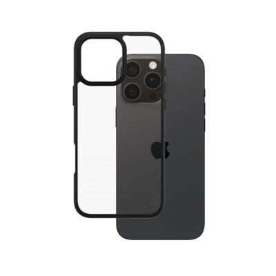 Juodas dėklas telefonui Apple iPhone 16 Pro Max PanzerGlass Urban Combat su permatomu centro plotu