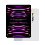 Skaidrus apsauginis stiklas iPad Pro 12.9 Tactical Glass Shield su tamsiai violetiniais linijų raštais