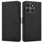 Juodas atverčiamas dėklas Motorola Edge 60 Pro Tech-Protect Wallet iš dirbtinės odos su kišenėmis