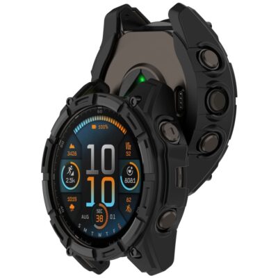 Juodas dėklas laikrodžiui Garmin Fenix 8 47mm Tech-Protect Defense Air aplink visą laikrodį