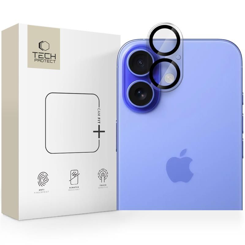 Skaidrus stiklas galiniai kamerai Apple Iphone 16 Cam Fit+ Skaidrus stiklas galiniai kamerai Apple Iphone 16 su dviem objektyvais ir apsauga