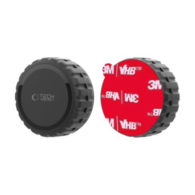 Juodas dėklas Apple Airtag 1 2 TECH-PROTECT 3M POUCH su lipnia raudona VHB plėvele ir specialiu raštu