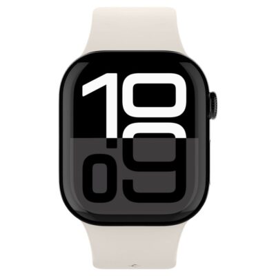 Oranžinė-beige apyrankė Apple Watch nuo 40 iki 42 mm su lanksčia medžiaga ir minimalistiniu dizainu