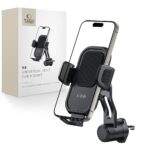 Juodas telefono laikiklis TECH-PROTECT V8 UNIVERSAL VENT CAR MOUNT su tekstūruota rankena ir laikikliais