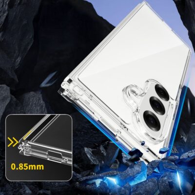 Skaidrus dėklas Samsung Galaxy Z Fold 7 Tech-Protect FlexAir Hybrid su trijų kamerų apsauga ir 0.85 mm storio apsauga