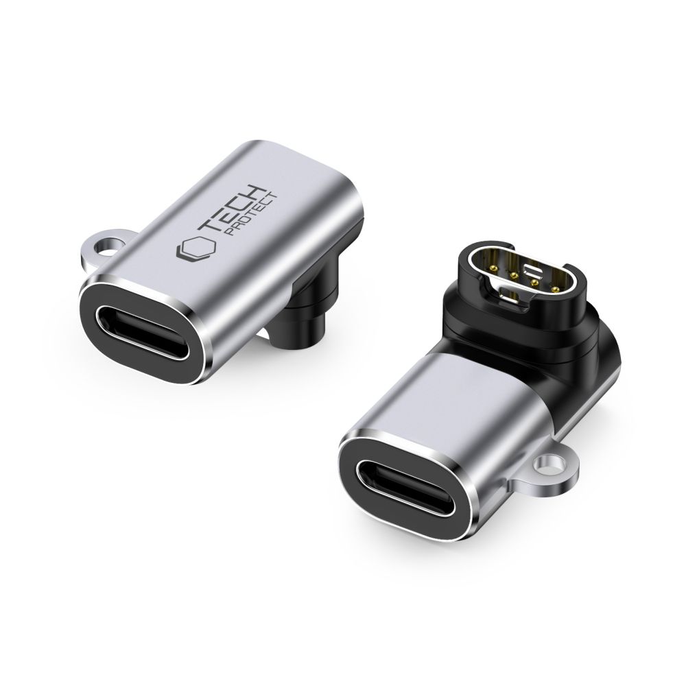 Pilkas adapteris TECH-PROTECT ULTRABOOST ADAPTER TYPE-C TO GARMIN WATCH Pilkas adapteris TECH-PROTECT ULTRABOOST ADAPTER TYPE-C TO GARMIN WATCH su metaliniu korpusu