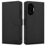 Juodas atverčiamas dėklas Xiaomi Poco F7 5G Tech-Protect Wallet su užsegimu ir išpjova kamera