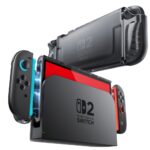 Juodas frost dėklas Nintendo Switch 2 SUPCASE CRYSTAL žaidimų pultui