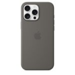 Pilkas originalus dėklas MYYL3ZM/A Silicone Cover Magsafe telefonui Apple iPhone 16 Pro ant baltos fono