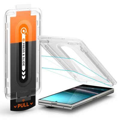 Skaidrus apsauginis ekrano stikliukas Samsung Galaxy Z Fold 7 Spigen Glass Tr Ez Fit Pro hd 2 pack su montavimo rėmeliu