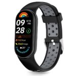 Juoda-pilka apyrankė Xiaomi Smart Band 8 su skylėtu silikonu