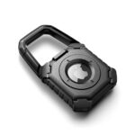 Juodas pakabukas Apple Airtag 1 2 TECH-PROTECT KEVLAR ryškiai matomas baltame fone