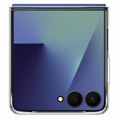 Skaidrus originalus deklas EF-AF766CTE Clear Cover telefonui Samsung Galaxy Z Flip 7 aplinka su dviem kameromis