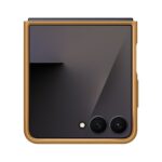 Camel originalus dėklas EF-VF766PAE KindSuit telefonui Samsung Galaxy Z Flip 7 šviesiai rudas aplink telefono kamerą