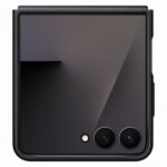 Juodas originalus dėklas EF-VF766PBE KindSuit telefonui Samsung Galaxy Z Flip 7 aplink telefono galinę dalį su dviem kameromis