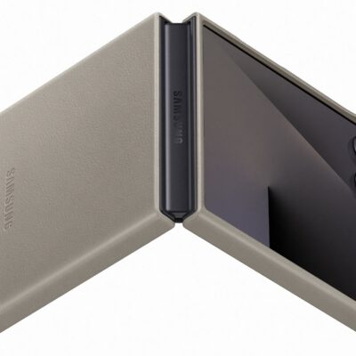 Taupe originalus dėklas EF-VF766PJE KindSuit telefonui Samsung Galaxy Z Flip 7 su lanksčia spačia ir dviem kameromis