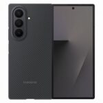 Juodas originalus dėklas EF-XF966SBE Carbon Cover telefonui Samsung Galaxy Z Fold 7 su anglies pluošto rašto paviršiumi