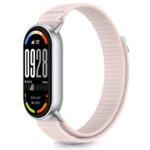 Rausva-pilka apyranke Xiaomi Smart Band 8 9 10 NFC Tech-Protect Nylon Stripe su ekranu