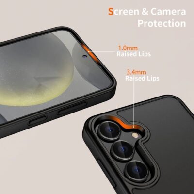 Juodas matinis dėklas Motorola Moto G56 5G Tech-Protect Magmat, ekrano ir kameros apsauga