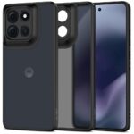 Juodas matinis dėklas Motorola Moto G86 5G su apsauga aplink kamerą