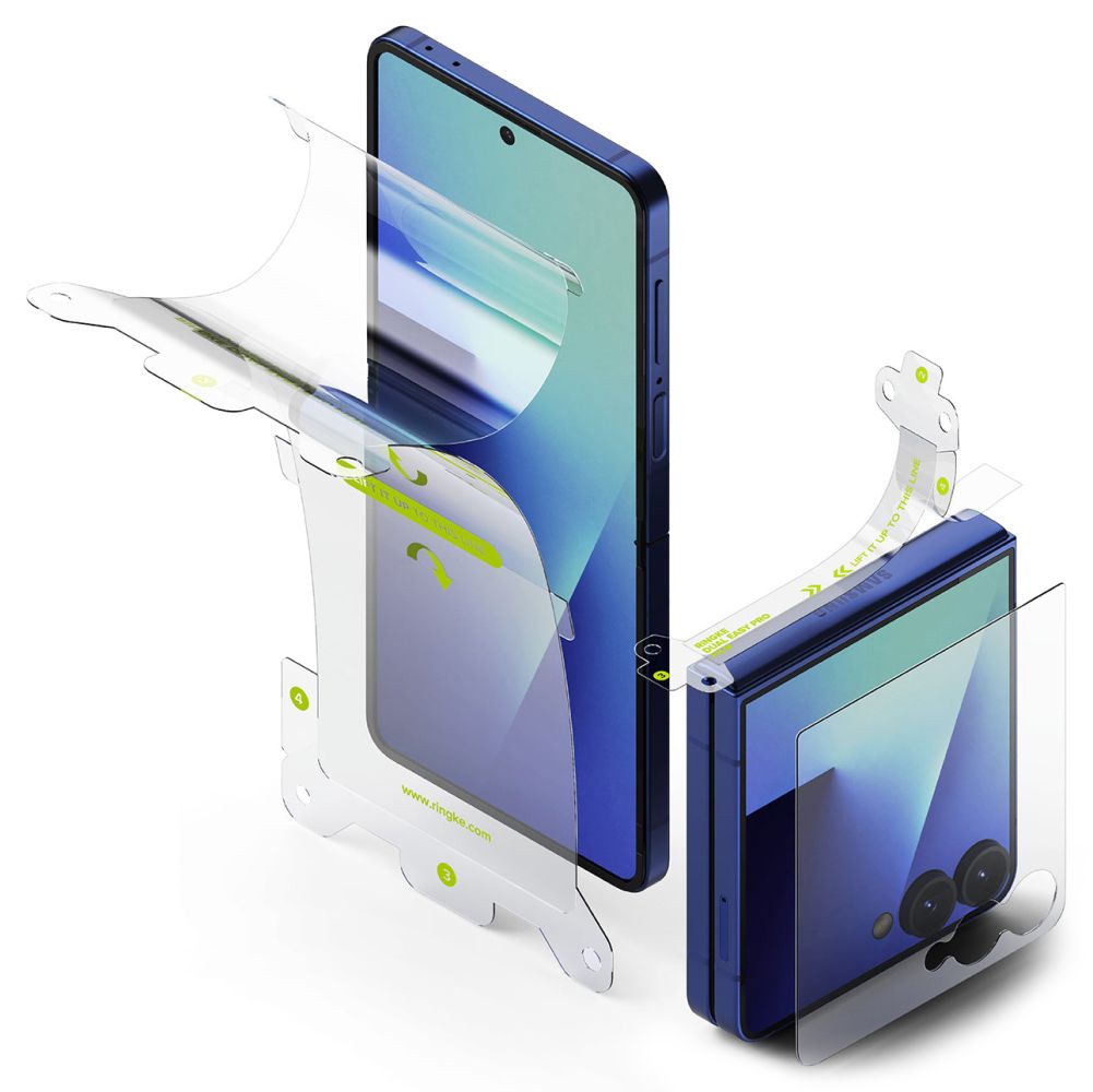 Apsauginė ekrano plėvelė Samsung Galaxy Z Flip 7 RINGKE 3-IN-1 PROTECTOR PRO Apsauginė ekrano plėvelė Samsung Galaxy Z Flip 7 skaidri danga