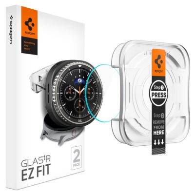 Apsauginis ekrano stikliukas Samsung Galaxy Watch 8 Classic 46mm Spigen Glas Tr Ez Fit 2vnt pakuotėje su įdėklu