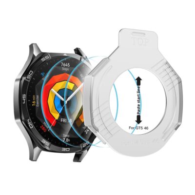 Skaidrus apsauginis ekrano stiklas Huawei Watch GT 5 (46mm) su tepimo aplikatoriumi