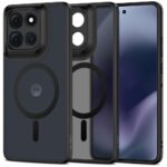 Juodas matinis dėklas Motorola Moto G86 5G Tech-Protect Magmat Magsafe su atverčiamu ekranu