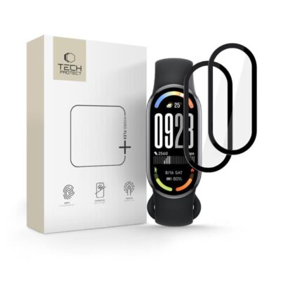Juodas apsauginis stiklas Xiaomi Smart Band 10 FLEX+ 2 vnt komplekte naujas pakuoteje