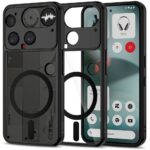 Juodas-skaidrus dėklas Nothing Phone 3 Tech-Protect Magmat Magsafe su matoma aplanko tekstūra ir magnetiniu žiedu