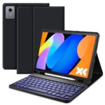 Juodas dėklas Lenovo Idea Tab 11.0 TB-336 su klaviatūra ir pieštuko laikikliu