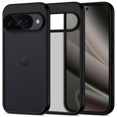 Juodas matinis dėklas Google Pixel 10 10 Pro Tech-Protect Magmat su permatomu pagrindu