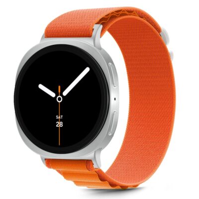 Oranžinė apyrankė Samsung Galaxy Watch 8 Classic su nailoniniu paviršiumi