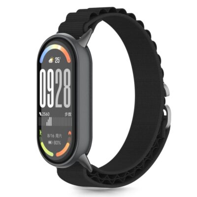 Juoda apyrankė Xiaomi Smart Band 8 9 10 NFC Tech-Protect Nylon Pro su elastinga nailonine medžiaga