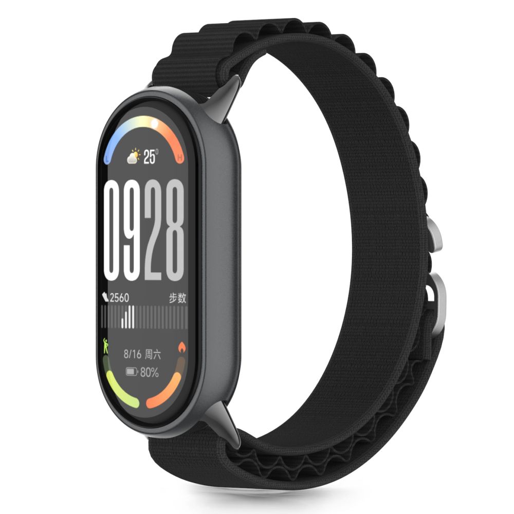 Juoda apyrankė Xiaomi Smart Band 8 9 10 NFC Tech-Protect Nylon Pro Juoda apyrankė Xiaomi Smart Band 8 9 10 NFC Tech-Protect Nylon Pro su elastinga nailonine medžiaga