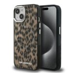 rudas deklas karl lagerfeld iml leopard mag safe telefonui apple iphone 15 su leopardo raštu
