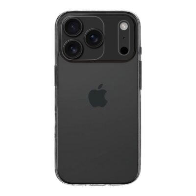 Skaidrus deklas Tactical TPU telefonui Apple iPhone 17 Pro ant juodo telefono