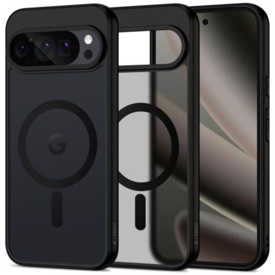 Juodas matinis dėklas Google Pixel 10 Pro XL Tech-Protect Magmat Magsafe su magnetiniu žiedu