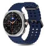 Tamsiai mėlyna apyrankė Samsung Galaxy Watch 8 Classic su kalnuotu silikoniniu dirželiu