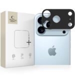 Juoda galinės kameros apsauga Apple Iphone 17 Pro Max Tech-Protect Camalloy Fit plus šalia telefono ir dėžutės