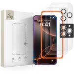 Ekrano ir kameros apsauginis stiklas Apple Iphone 16 Pro 17 Pro Tech-Protect Easy Set 3-Pack su pakuote ir stiklais