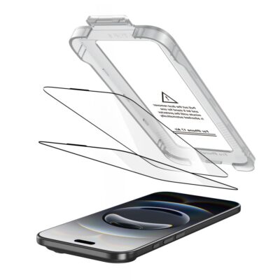 Juodas apsauginis stiklas telefonui Apple Iphone 17 Air su Tech-Protect Quick Set +2-Pack