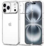 skaidrus dekla apple iphone 17 pro tech protect flexair su paminkstintu kampu ir dideliu kameru apsaugos ispjova